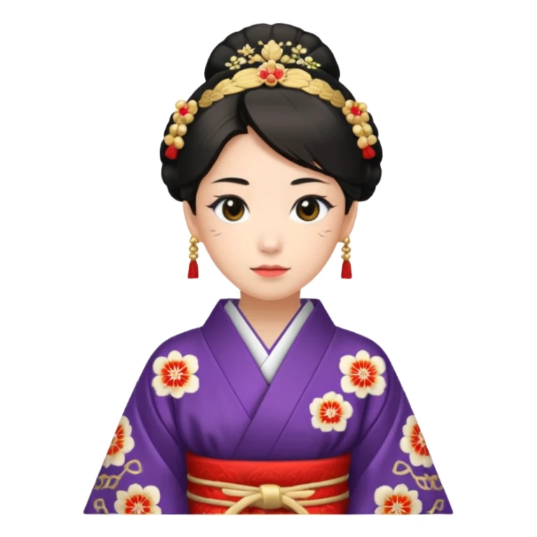 Japanese Princess with in ceremonial robe kimono sticker