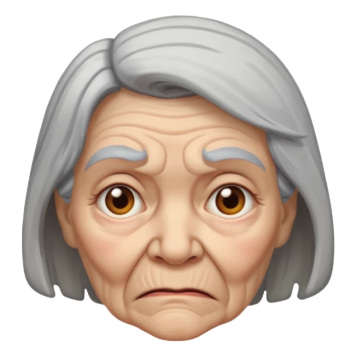 mad ugly old woman sticker