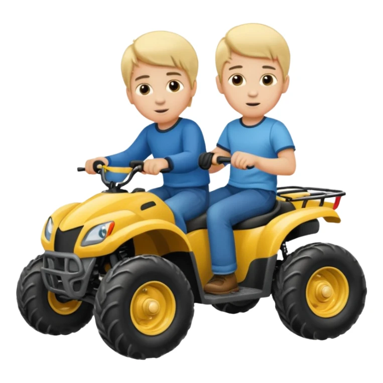 Please make 2 separate young boys both blonde riding separate four wheelers sticker