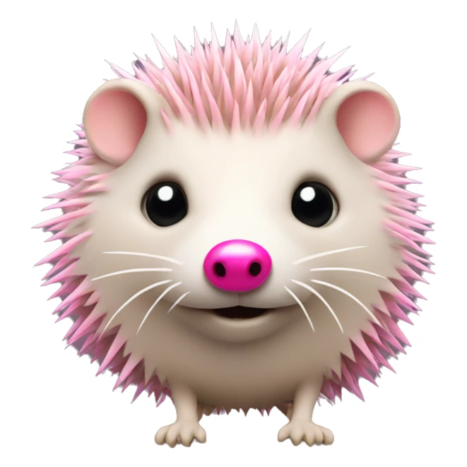 a hedgehog with pink nose and needles sticker