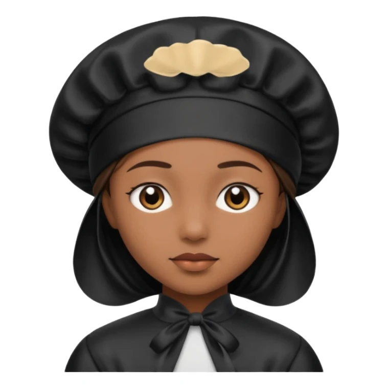 Black Silk sleep Bonnet emoji brown skin  sticker