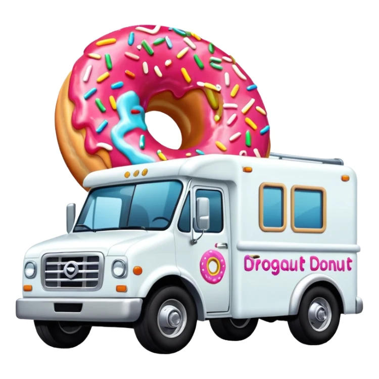 big donut truck with donut decals, frosting decals and sprinkle decals sticker