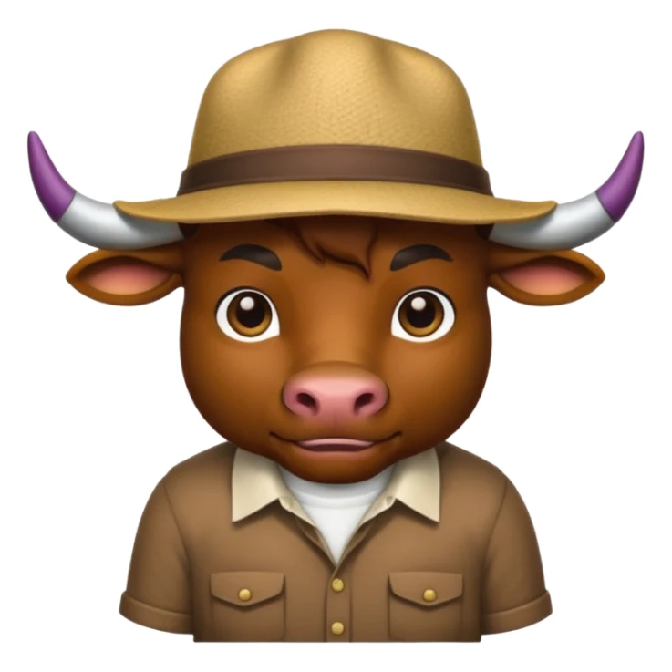 bull with shirt and hat sticker