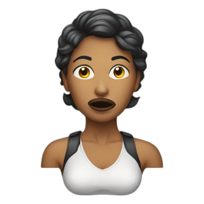 A woman with a ballgag sticker