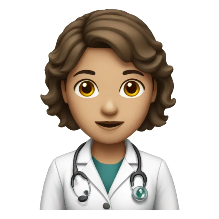 Brown hair women doctor  sticker