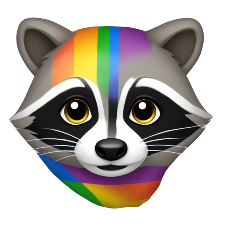 Raccoon with an LGBT flag sticker