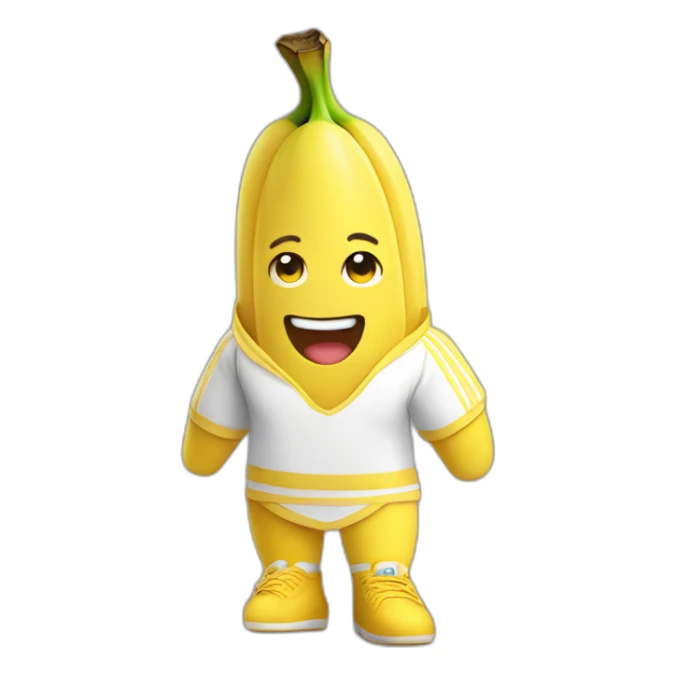 kawaii  banana in tennis uniform sticker