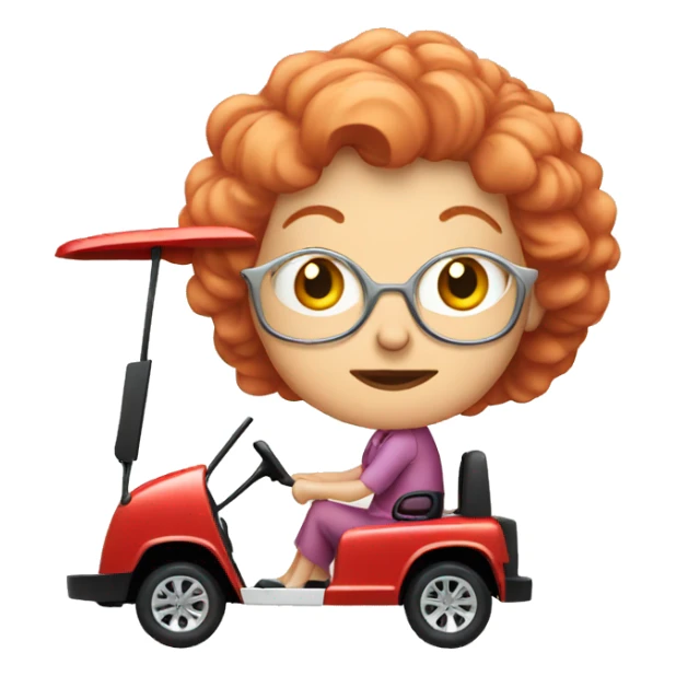 Red hair old lady golf cart sticker