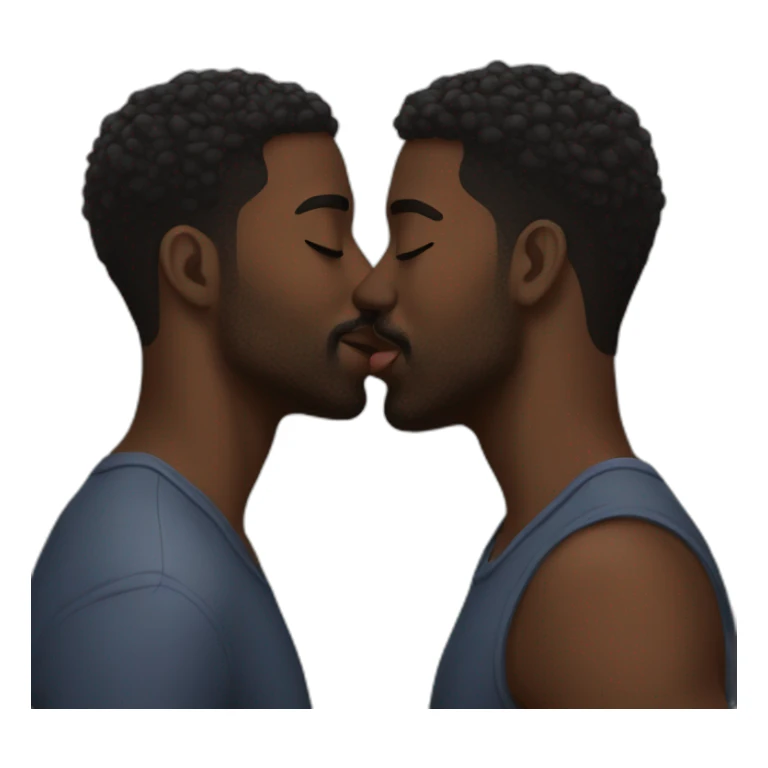 black gay guys kissing sticker