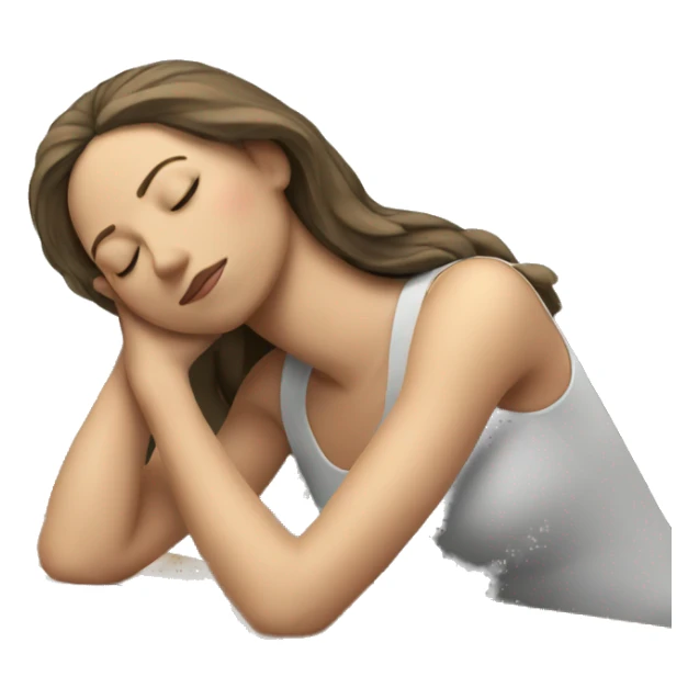 White woman sleeping on the Desk table sticker