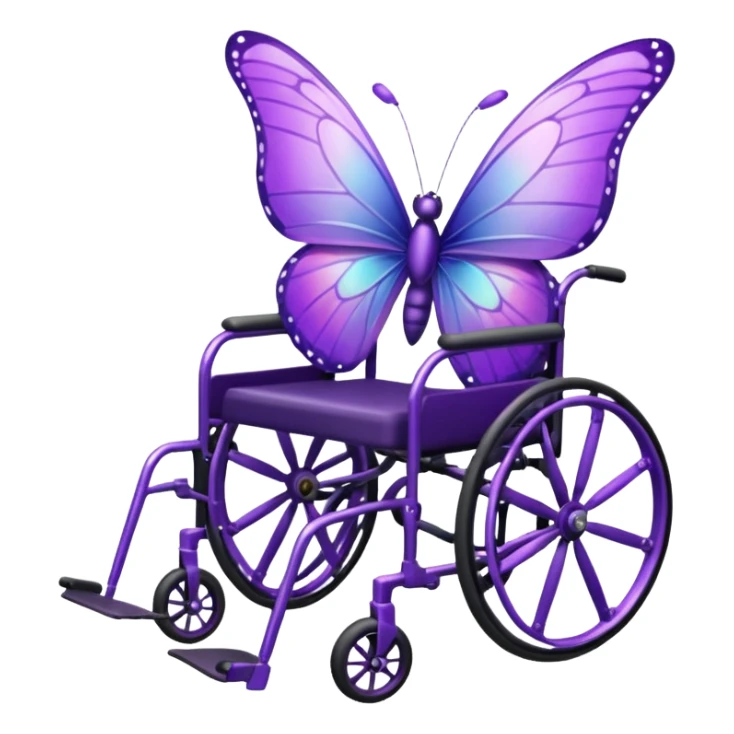 purple butterfly wheelchair  sticker