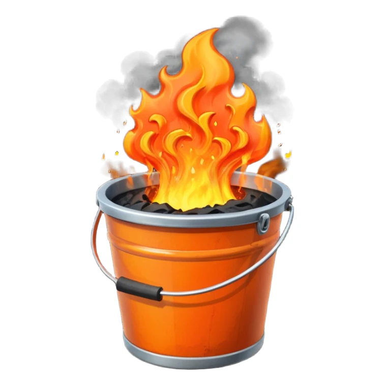 bucket with lava and rising smoke sticker