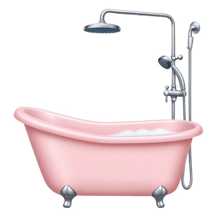 Pale pink bathtub and shower sticker
