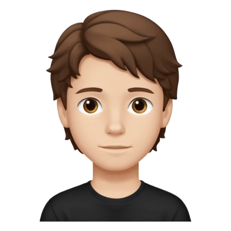 Menino de 15 anos de cabelo ondulado e roupa preta  sticker