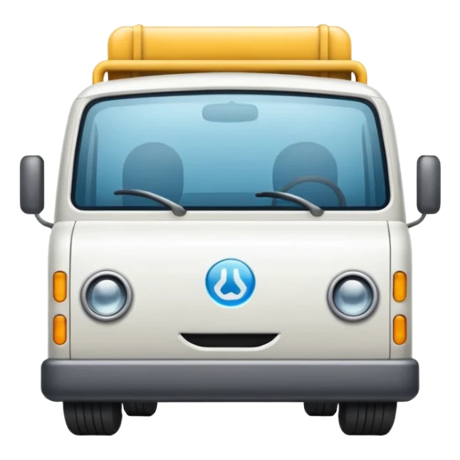 quiero un emoji de un camion en tonos blancos sticker