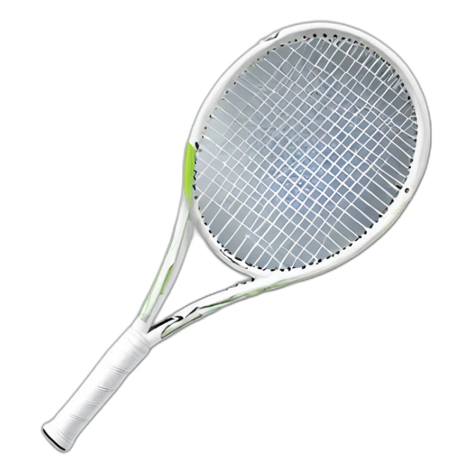 white tennis racket with white strings and Tecnifibre logo sticker