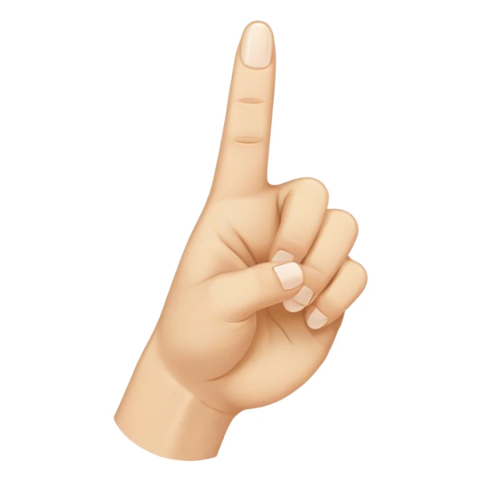 Hand with index and middle finger up and thumb out sticker