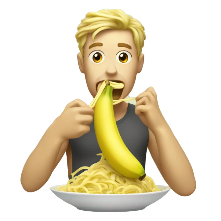 Banana eating noodles  sticker