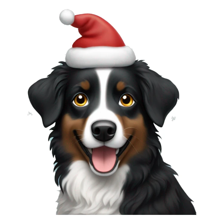 Small black australian shepherd dog Christmas tree sticker