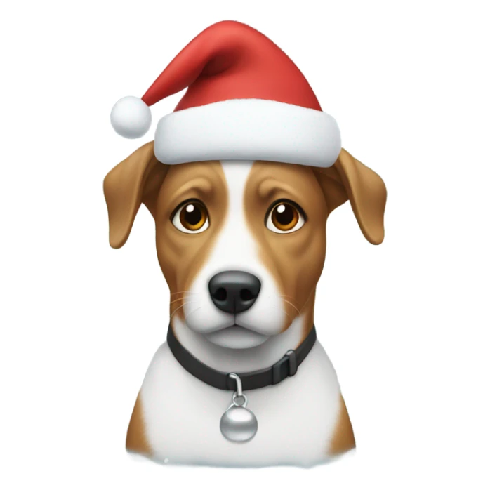 Dog in Santa hat snow sticker