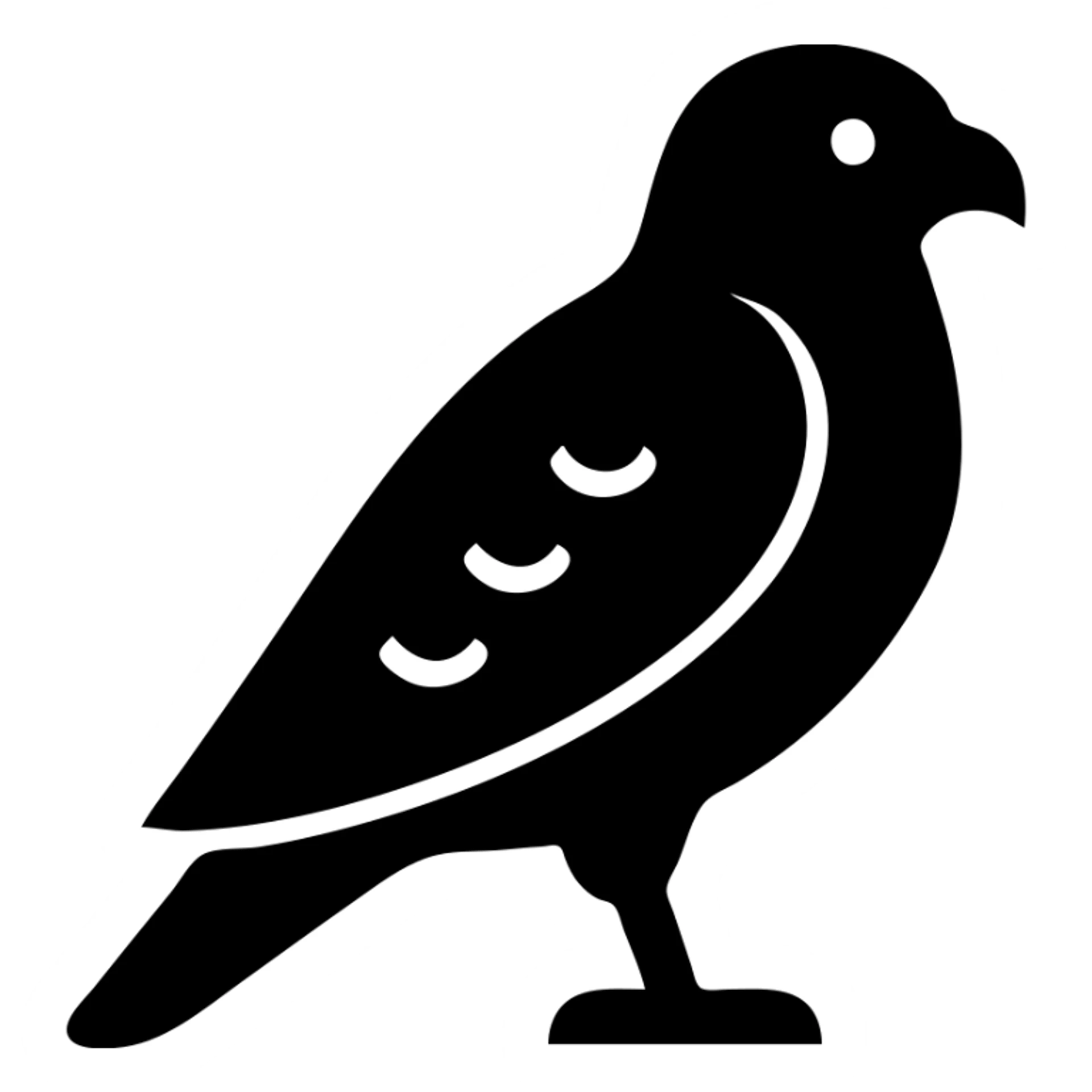 common buzzard standing in profile, minimal flat icon style sticker