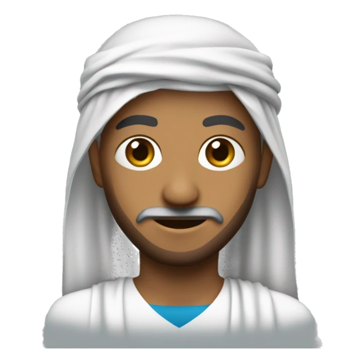 Une personne en tenue arabe avec un drapeau avec une croix de david bleue sticker