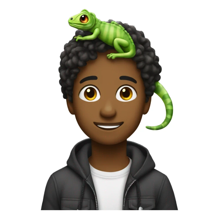 a 22 year old boy metisse with a cameleon sticker