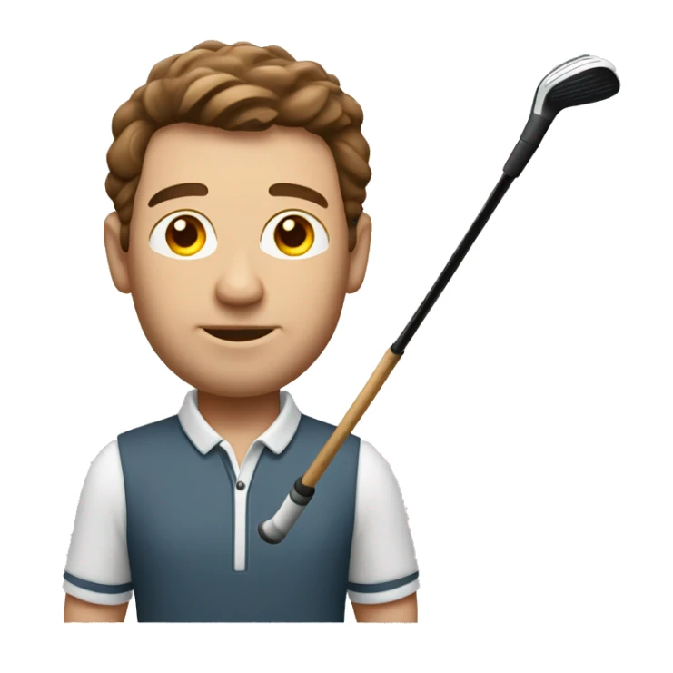 golfing club man with brown hair sticker