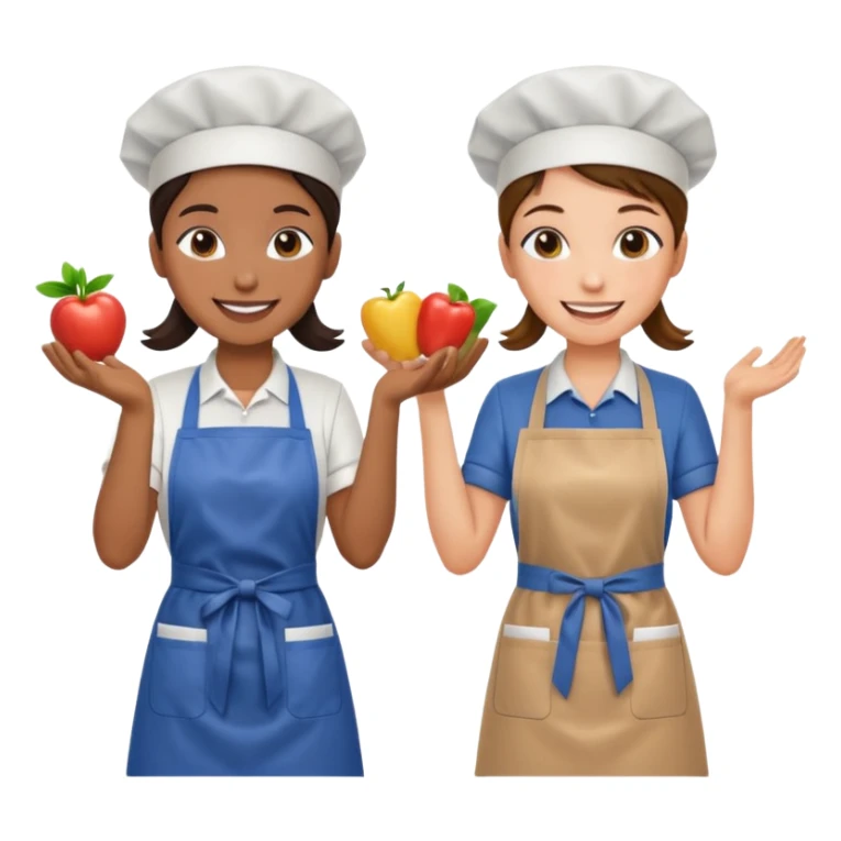 create a realistic emoji of two working packaging workers switching positio sticker