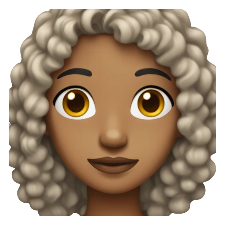 brown skin black curly hair with brown eyes and full lips sticker