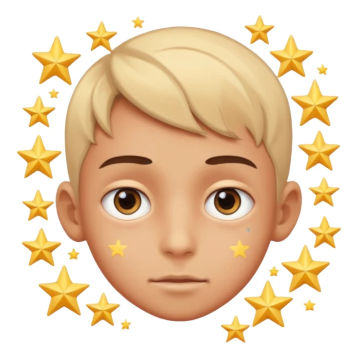 Chico con ojos de estrellas pero que las estrellas entren el el ojo sticker