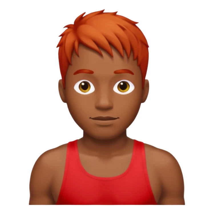 black man in bathing suits with red hair sticker