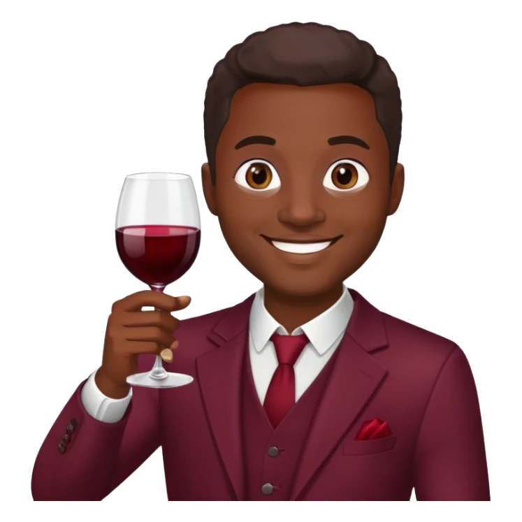 smiling African American man with wine glass sticker