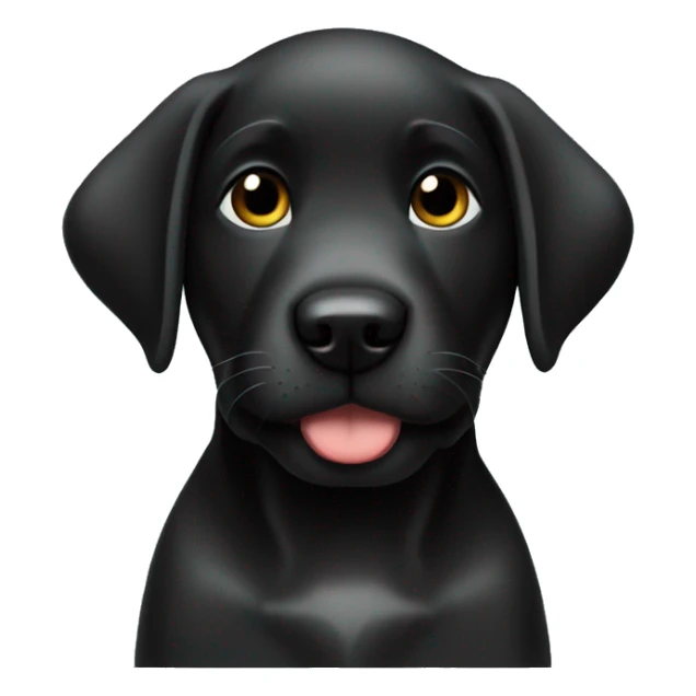 Black lab puppy with football sticker