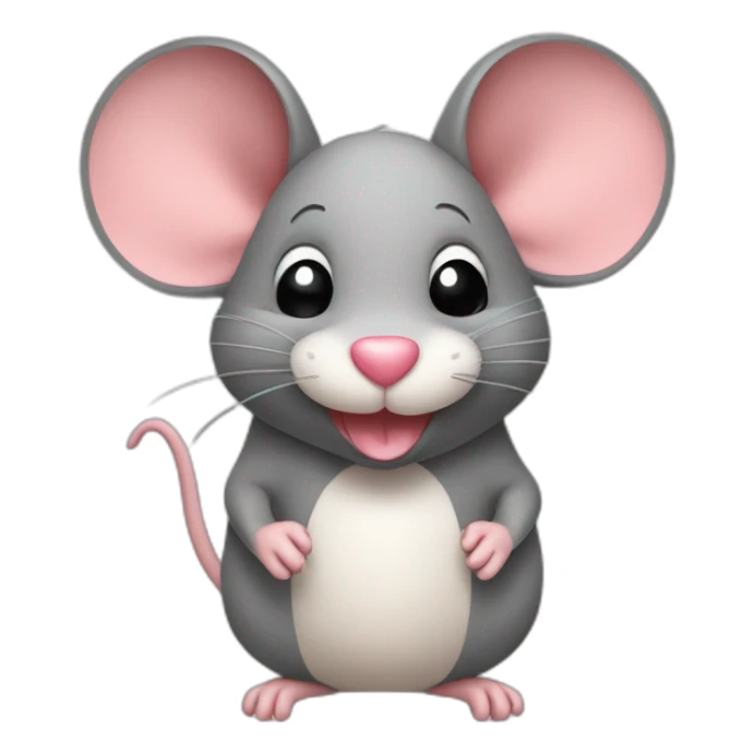 happy rat with a heart in it's hand sticker