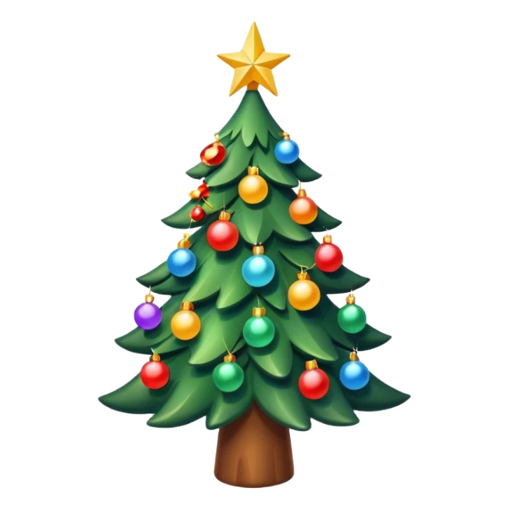 "Christmas tree decorated with lights and ornaments, glowing warmly, festive and colorful, cozy holiday atmosphere, digital illustration, vibrant and cheerful." sticker