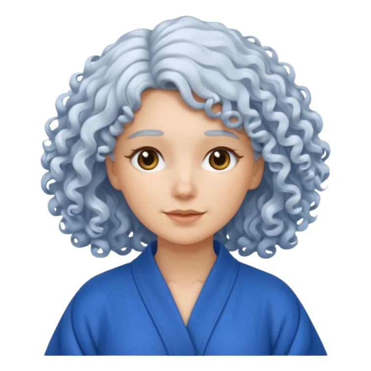  curly white haired woman in blue robe sticker