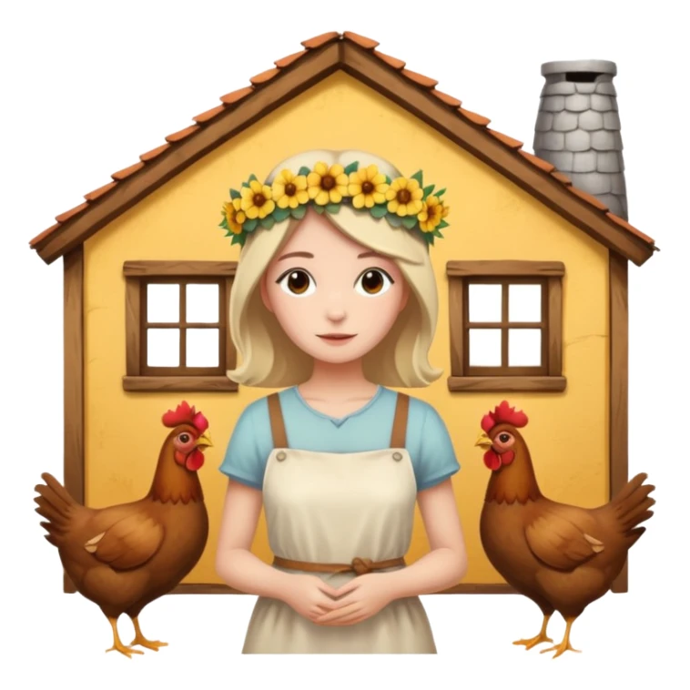 A rustic house with chicken and a hippy life sticker