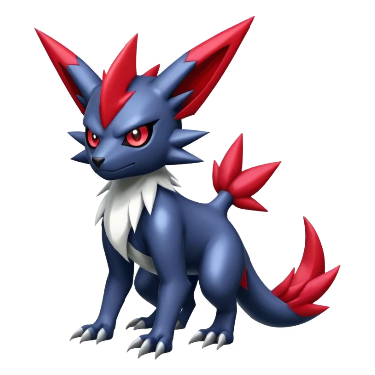 Cool Edgy Shiny Digimon-Weavile-Absol-Zoroark-Zangoose-hybrid full body sticker
