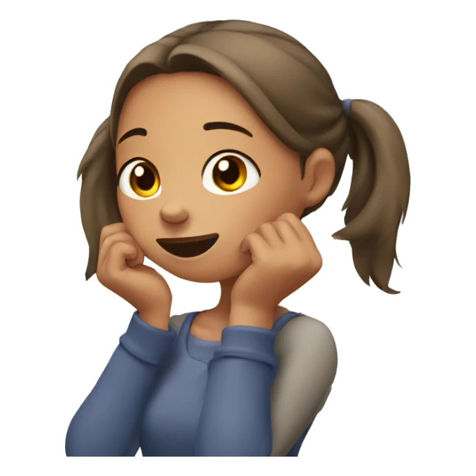 A girl that scratches her chin with her hand sticker