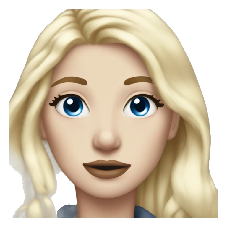 Winter aesthetic blonde hair lady blue eyes  sticker