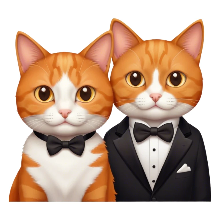 Orange and tuxedo cat brothers sticker