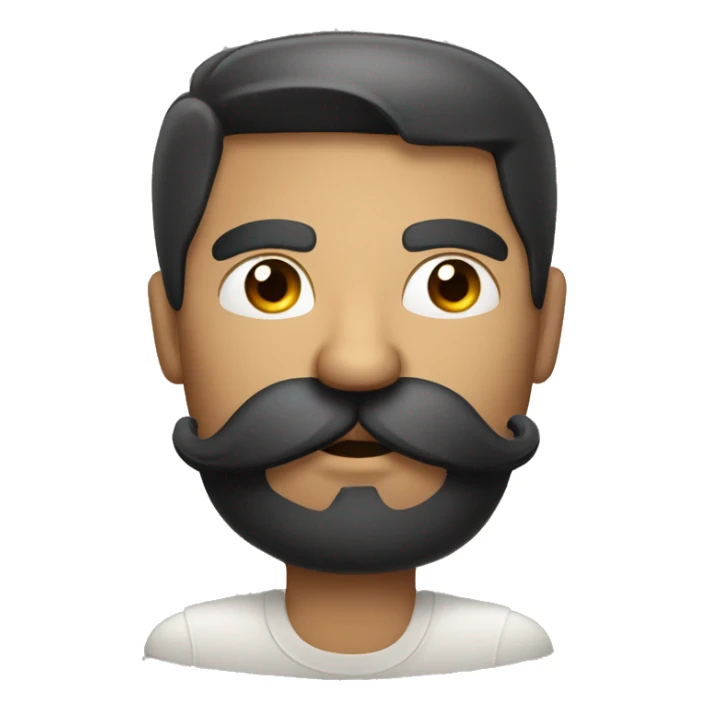 Man with black hair and a mustache drinking a beer sticker