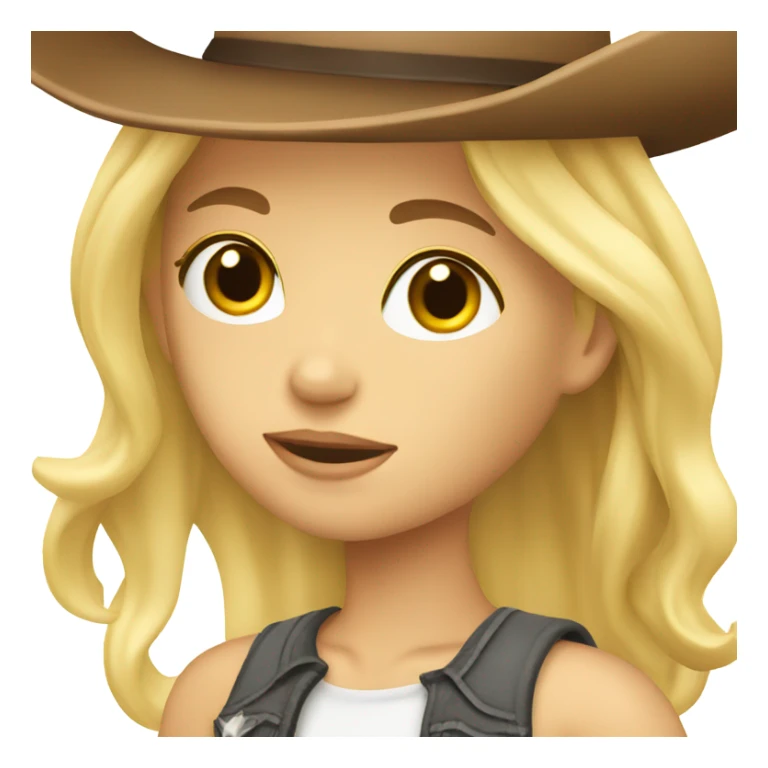 Blonde girl with a cowboy hat  sticker