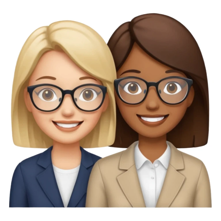Two women friends with glasses sticker