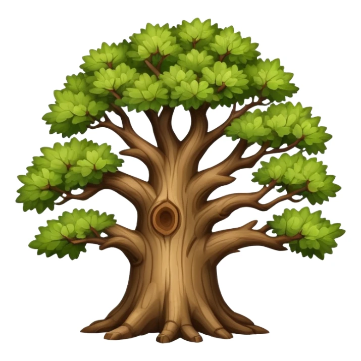 realistic oak tree with detailed bark and branches sticker