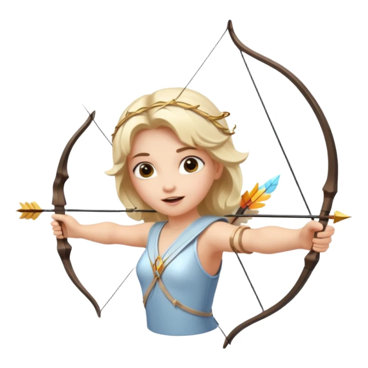 Romance - feeling of excitement associated with love - angel with arrow sticker