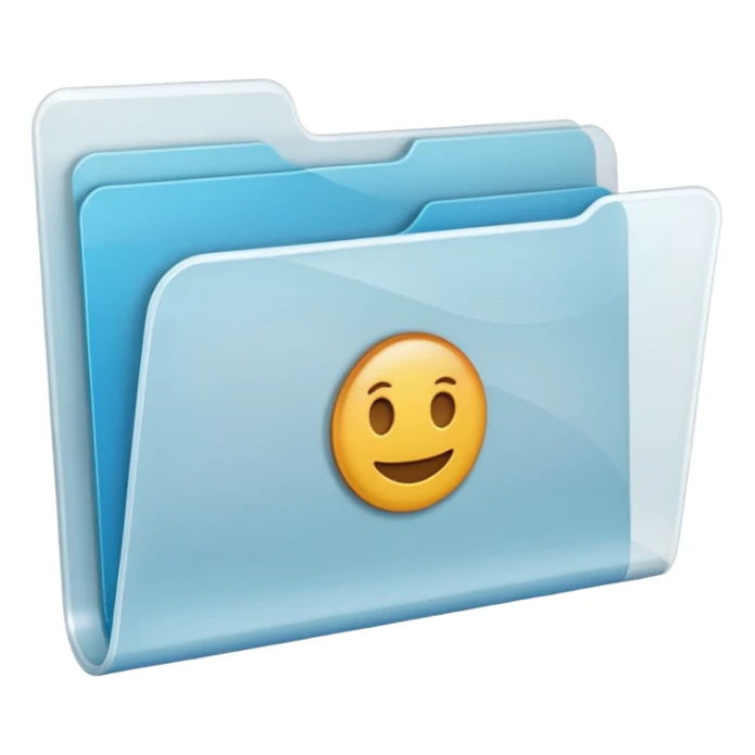 A **simple emoji-style icon** of a **transparent white plastic folder**, minimal and clean, with **rounded corners**, subtle translucency, soft shading, and a **small Choliseo de Puerto Rico arena symbol** on the front.
 sticker