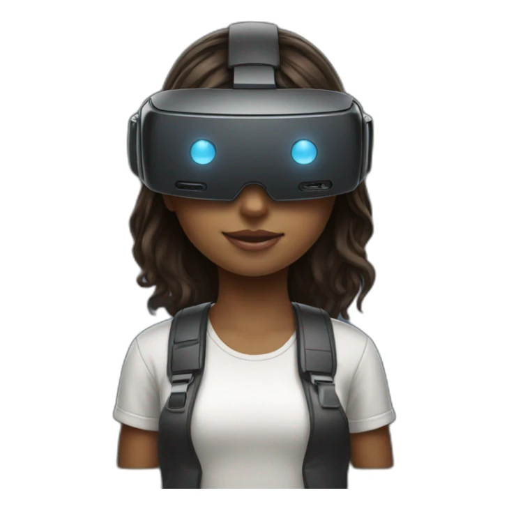 Girl wearing VR headset sticker