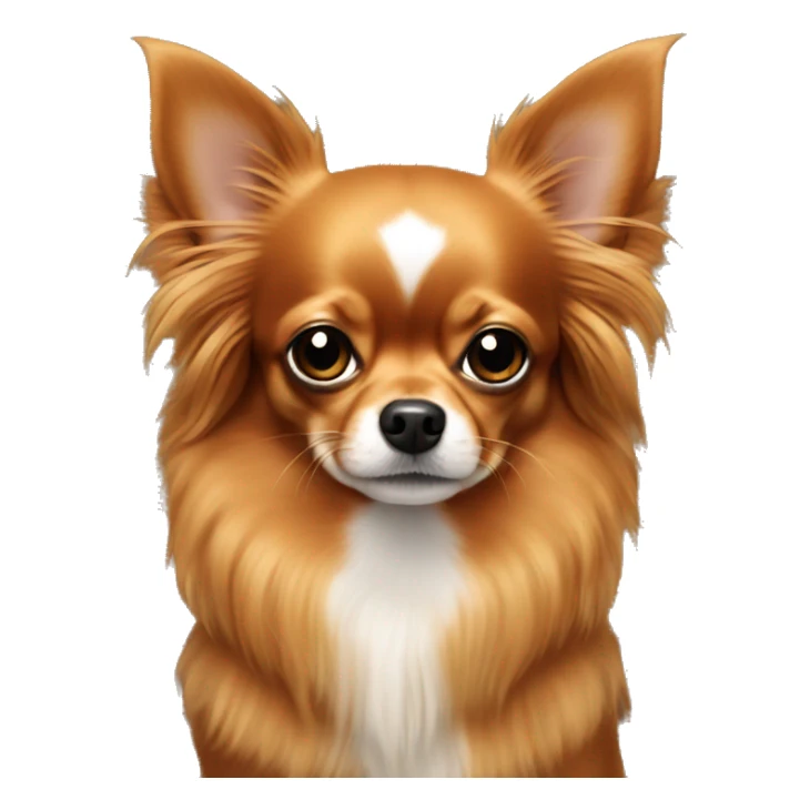 All dark orange long hair chihuahua sticker